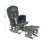 Topbuy Rocking Chair Baby Nursery Chair Glider With Ottoman &storage Pocket Gray Finish W/ Dark Grey