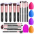Makeup Brushes 16pcs Professional Makeup Brushes Set,4pcs Beauty Blender Sponge Set And 1 Brush Cleaner, Premium Synthetic Foundation Brushes Blending Face Powder Eye Shadows Make Up Brushes Kit