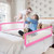 59 Inch Folding Breathable Baby Bed Rail Guard With Safety Strap-pink