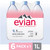 Evian Natural Spring Water 1 Liter (pack Of 6), Naturally Filtered Spring Water, Naturally Filtered Spring Water In Large Bottles
