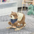 Carevas Kids Ride-on Rocking Horse Toy Bear Style Rocker With Fun Music & Soft Plush Fabric For Children 18-36 Months