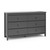 Storkcraft Alpine 6 Drawer Modern Horizontal Dresser Gray Finish