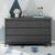 Storkcraft Alpine 6 Drawer Modern Horizontal Dresser Gray Finish