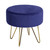 Amuver Velvet Ottoman With Metal Legs, Round Shaped, Anti-slip Sponge