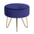 Amuver Velvet Ottoman With Metal Legs, Round Shaped, Anti-slip Sponge