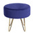 Amuver Velvet Ottoman With Metal Legs, Round Shaped, Anti-slip Sponge