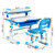 Costway Children's Desk Chair Set Height Adjustable Study Table Blue