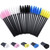 Fanjie 100pcs Disposable Eyelash Brushes Mascara Wands Eyebrow Spoolie Applicator Black+pink