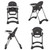 Dream On Me Solid Times High Chair, Compact & Sleek High Chair, Multiple Recline And Height Positions, Lightweight Portable Highchair, In Black