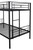 Twin Over Twin Metal Bunk Bed With Two Built-in Ladders, Sturdy Metal Bed Frame With Safety Guard Rail For Kids Teens Adults, Easy Assembly, Black
