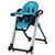 Heao Reclining High Chair For Babies & Toddlers, Lightweight Portable Compact High Chairs, Removable Tray&4 Wheels- Blue