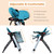 Heao Reclining High Chair For Babies & Toddlers, Lightweight Portable Compact High Chairs, Removable Tray&4 Wheels- Blue