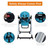 Heao Reclining High Chair For Babies & Toddlers, Lightweight Portable Compact High Chairs, Removable Tray&4 Wheels- Blue