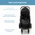 Mompush Wiz 2-in-1 Baby Stroller With Bassinet Mode, Reversible Seat And Large Canopy, Black, Unisex