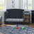 Rosebery Kids Traditional 3 Piece Wood Convertible Crib Set In Gray