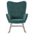Belleze Modern Rocking Chair Tufted Upholstered Velvet Accent Rocker Chair Solid Wood Leg Wing Back Nursery Glider Armchair Single Sofa Chair For Living Room And Bedroom- Finnegan (green)