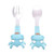 Shulemin 2pcs/set Kids Tableware Cartoon Design Portable Stainless Steel Infant Dining Spoon Fork Set For Feeding