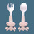 Shulemin 2pcs/set Kids Tableware Cartoon Design Portable Stainless Steel Infant Dining Spoon Fork Set For Feeding