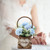 Artificial Carnation Flowers In Basket For Wedding Home Decor