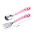 Opolski 2pcs/set Solid Cartoon Baby Utensils Heat-resistant Stainless Steel Cute Ergonomics Kids Feeding Tableware Set For Toddler