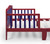 Sesslife Toddler Bed Red/blue, Wood Toddler Bed Frame For Boys Girls, Platform Bed With Safety Side Rails, Headboard, Kids Bed No Box Spring Needed, Modern Toddler Furniture For Toddler Room