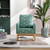 26.8"w Modern Rocking Chair For Nursery, Mid Century Accent Rocker Armchair With Side Pocket, Upholstered High Back Wooden Rocking Chair For Living Room Baby Kids Room Bedroom, Green Boucle