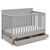 Rosebery Kids Traditional 4 In 1 Convertible Crib With Drawer In Pebble Gray