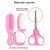 Ibaste 8pcs/set Baby Care Kit - Multifunctional Healthcare Accessories Include Hair Brush Comb Finger Toothbrush, Nail Clippers, Thermometer, Nose Sucker For Baby Boys Girls Kids (pink/blue)