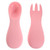 Hemoton 1 Set Of Safe Silicone Children Spoon Fork Solid Dining Tablware For Baby