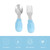Hemoton 1 Set Baby Short Handle Spoon Stainless Steel Fork Infant Feeding Tableware