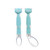 2pcs Cartoon Baby Training Spoons Toddlers Soft Silicone Elbow Straight Head Self-feeding Utensils