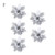 5pcs Artificial Simulation Flower Exquisite Fabric Eye-catching Colorful Fake Flowers For Party