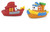 Nuby 2-pack Tub Tugs Floating Boat Bath Toys For Babies 6 Months & Up