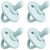 Pacifier 4 Pack By Comfy Cubs, Green, Flat