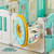 Pdey  18 Panel Baby Playpen Portable W/gate Kids Safety Activity Center Home Pen Fence