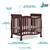 Dream On Me Piper 4-in-1 Convertible Mini Crib, Espresso