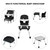 Kinder King 5 In 1 Baby High Chair, Coverts To Dining Booster Seat/kids Table & Chair Set/toddler Building Block Table/kids Stool, Black