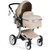 Infans Aluminum Infant Bassinet Reversible Outdoor Foldable Stroller W/diaper Bag Beige