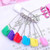 Multi-purpose Baby Safety Pins Fabric Diapers Garment Repair Child Proof Safety Pin Plastic Head Random Color