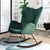 Houseinbox Rocking Chair Nursery Velvet Armchair High Back Accent Chair Single Sofa With Beech Wood Legs, Green
