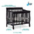 Dream On Me Aden 4-in-1 Convertible Mini Crib, Black