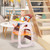 Hommoo High Chair For Baby, Adjustable Convertible Toddler Chair With Feeding Tray, Play Table Seat, Orange
