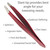 Zizzili Basics Surgical Grade Stainless Steel Slant Tweezers | Best Tweezer For Eyebrow And Facial Hair Removal | Ruby Red