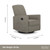 Evolur Raleigh Glider Recliner Smokey Blue With High Backrest Support, Durable Polyester Fabric