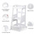 Toetol Bamboo Kid Step Stool Kitchen Toddler Tower Safe Up To 150 Lbs White