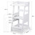 Toetol Bamboo Kid Step Stool Kitchen Toddler Tower Safe Up To 150 Lbs White