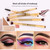 Ducare Eyeshadow Brush Set Duo End Eye Makeup Brushes Golden Glitter Professional Eyeshadow Brushes 5pcs Travel Concealer Eyebrow Eyelash Eye Liners Blending