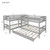 L Shaped Bunk Bed,kids Bunk Deds For 4 Twin Over Twin Bunk Bed For Kids, Wood L-shaped Corner Bunk Bed Frame 4 Bed Bunk Bed With Full Length Guardrails, Flat Ladder And Trundle（gray）