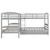 L Shaped Bunk Bed,kids Bunk Deds For 4 Twin Over Twin Bunk Bed For Kids, Wood L-shaped Corner Bunk Bed Frame 4 Bed Bunk Bed With Full Length Guardrails, Flat Ladder And Trundle（gray）