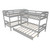 L Shaped Bunk Bed,kids Bunk Deds For 4 Twin Over Twin Bunk Bed For Kids, Wood L-shaped Corner Bunk Bed Frame 4 Bed Bunk Bed With Full Length Guardrails, Flat Ladder And Trundle（gray）